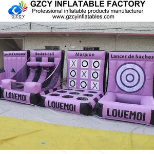 Château gonflable interactif Tic Tac Toe de qualité commerciale, violet, jeu à <span class=keywords><strong>4</strong></span> rangées, certifié CE, taille et couleur personnalisables pour le carnaval - Product Image 6