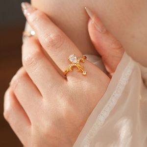 Anillo Gold Electroplated Zircon Pattern Flower <b>Rings</b> for Women Gold Plated <b>Adjustable</b> <b>Ring</b> Retro Court Style Zircon Flower <b>Ring</b> - Product Image 6