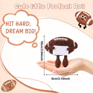 Peluche a forma di pallone da calcio fatto a mano all'uncinetto, mini bambola divertente, regalo di supporto emotivo per uomini, papà, compleanno, festa del papà. - Product Image 6