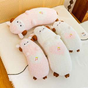 Coussin en peluche mignon en forme de mouton bouclé, vente en gros, blanc et rose, doux, pour canapé, salon, <span class=keywords><strong>d</strong></span>écoration intérieure - Product Image 3