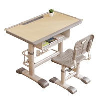 Table et chaise d'étude réglables Trading Factory avec panier en fil métallique, bureau et chaise pour étudiants, vente en gros pour les écoles
