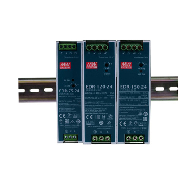 Meanwell EDR-75-24 24 volt industrial slim power supply din rail