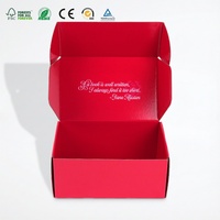 Boîte Cadeau Luxe Rouge Ondulée avec Lamination Intérieure Brillante, Logo Personnalisé, Solution d'Emballage OEM, Éco-responsable, pour Grossistes, Portable