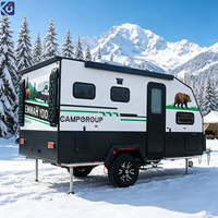 Remorque de camping tout-terrain robuste pour le camping en famille, les aventures en plein air, maison mobile avec cuisine et salle de bain