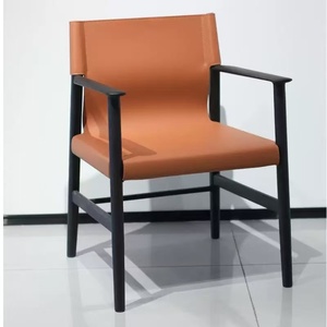 Modern Minimalist Solid Wood <b>Dining</b> <b>Chair</b> with Leather Upholstery for Home Office Home Hotel Use - Product Image 6