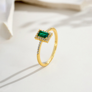 Cincin Perak FUAMAY untuk Pria 925 Cincin Halo Baguette Hijau Cincin Perak Arab <span class=keywords><strong>Saudi</strong></span> 7 Hari Cincin dalam Perak 925 - Product Image 5
