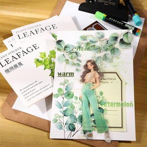 20 feuilles/paquet d'autocollants PET, Ye Yu Nature série <span class=keywords><strong>aquarelle</strong></span> plantes location matériaux décoration <span class=keywords><strong>collage</strong></span>, 6 styles - Product Image 4