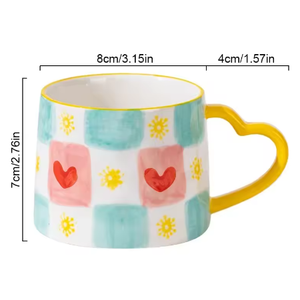 أحدث حديث مصنوع خصيصًا على طراز إنز لطيف إبداعي مرسوم يدويًا كوب قهوة على شكل قلب حب - Product Image 4