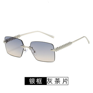 Rimless Square <b>Sunglasses</b> <b>Gradient</b> Lens UV400 Women Retro Style Sun Protection Adult Fashion - Product Image 5
