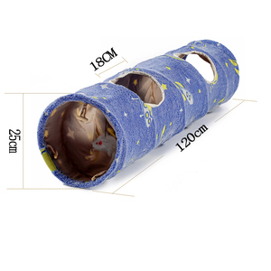 Grosir terowongan kucing bercahaya terowongan kucing dengan mainan gantung - Product Image 2