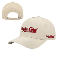 Casquette de baseball ivoire RTS avec logo brodé personnalisé, 5 panneaux, respirante, en coton haute densité, pour activités sportives en extérieur