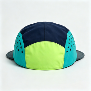 Gorra Deportiva de 5 Paneles con Logotipo Personalizado, Secado Rápido, para Ciclismo y Running, con Orificios Cortados con Láser, Transpirable, Visera Plana, para Campamento y Deportes al Aire Libre, 100% Poliéster - Product Image 2
