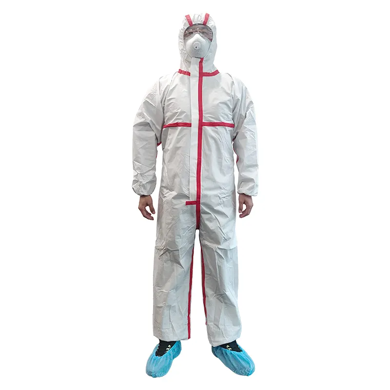 3Q Brand Type 5/6 Sms Ce En14126 Waterproof Pp Non Woven Fabric Working Uniform Disposable Coverall For Men