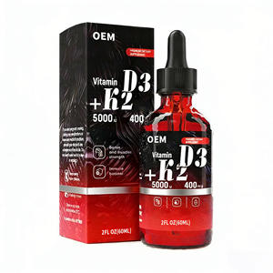 Etiqueta privada Soporte vegano Huesos fuertes y Corazón Saludable Suplemento alimenticio Sabor personalizado Vitamina D3 <span class=keywords><strong>K2</strong></span> Gotas líquidas - Product Image 1