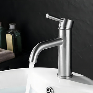 Stainless Steel Basin Faucet Single Handle 1.5gpm <b>Deck</b> Mounted Single Hole Ceramic Valve Core - Product Image 1