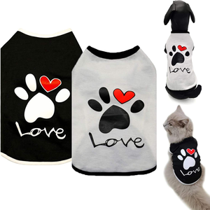 SinSky primavera y verano garra impresión lindo corazón pequeño perro ropa gato perro ropa de verano accesorios para mascotas perro chaleco ropa - Product Image 5