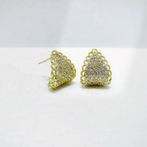 Boucles d'oreilles en argent 925 de haute qualité, forme goutte d'eau, pierre naturelle, fleur, été, hypoallergéniques, plaquées or, zirconias, pour femmes - Product Image 4
