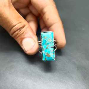 Boho Malachite Bague En Argent Sterling Vintage À La Main Pierres Précieuses Déclaration Unique Artisan Bijoux Pour Femmes - Product Image 2