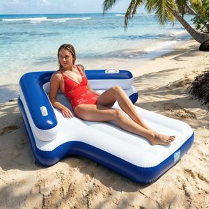 Summer Fun <b>Inflatable</b> Pool Lounger Float for Adults Tanning Raft Sun Bathing Water Mat Beach Backyard Lake Party Gift - Product Image 6