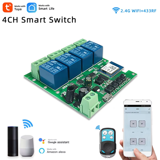 LEDEAST TY0540 Multi Channel Smart Control Switch Tuya APP Wireless Remote Controller for Home Lighting Use