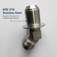 Adaptateur de raccordement Premium 45° JIC NPT en acier inoxydable pour usage automobile et industriel, usiné CNC, modèle GJT-030