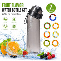 Botella de Agua Personalizada de 650 ml, Libre de BPA, Tritan, con 7 Anillos de Aroma a Frutas, a Prueba de Fugas, para Gimnasio y Viajes