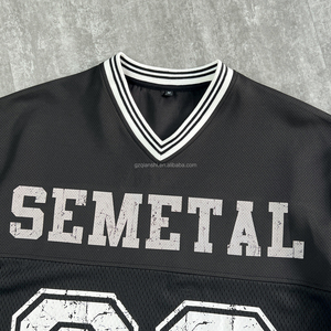 High Quality <b>Boxed</b> Sports Rugby Football Shirt Custom Cropped Boxy t Shirt Men Screen Printed Oversize T-shirts Football Jersey - Product Image 3