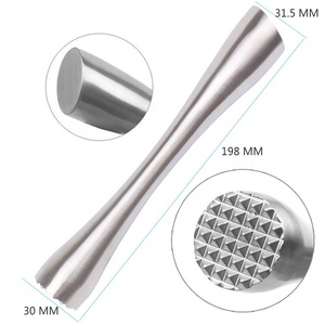 Bacchetta per Mescolare Cocktail in Acciaio Inox, Frantumatore di Ghiaccio, Bastoncino per Limone, Design Moderno, Muddler per Matrimoni, Lunghezza 195mm/260mm - Product Image 5