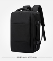 Mochila Expandible de Mezclilla para Hombre, 37L, Gran Capacidad, para Portátil, con Separación para Ropa Húmeda y Seca, para Viajes de Negocios y Desplazamientos Cortos