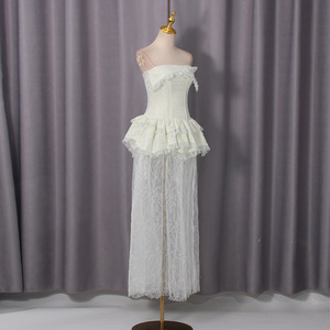 <span class=keywords><strong>Robe</strong></span> longue élégante sans bretelles avec <span class=keywords><strong>voile</strong></span> léger et dentelle, nouvelle collection 2026, <span class=keywords><strong>robe</strong></span> <span class=keywords><strong>de</strong></span> cérémonie haut <span class=keywords><strong>de</strong></span> gamme pour femme - Product Image 4