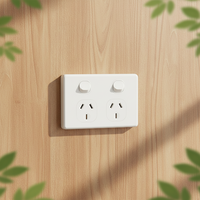 YOUU SAA untuk Stopkontak Dinding Australia Berkualitas Tinggi dan Tahan Lama 2 Outlet 2 Gang 2 Arah Saklar 10A 250V Putih/Warna OEM