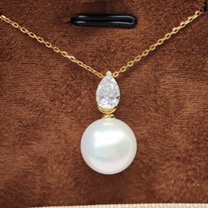 Ювелирные изделия UM: Оптовая продажа позолоченных серебряных кулонов 925 пробы с натуральным пресноводным жемчугом. Унисекс/для мужчин/женщин. Для свадьбы, годовщины, на каждый день. - Product Image 3