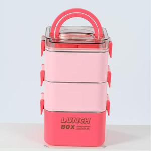 Venta Directa de Fábrica, <span class=keywords><strong>Caja</strong></span> de Almacenamiento de Alimentos Portátil de Alta Capacidad, Roja, Amarilla y Morada, de 2.4L, de Plástico, de un Solo Nivel, con 3 Compartimentos, de Grado Alimenticio - Product Image 2