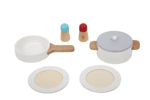 मोंटेसरी सफेद लकड़ी के रसोई स्टोव खिलौना शैक्षिक खिलौना भूमिका खेल बच्चा खिलौना