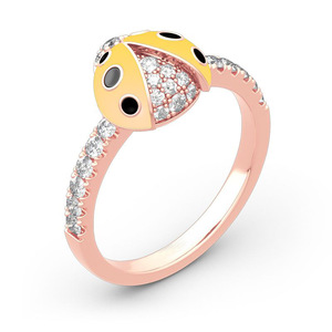 Anello a Forma di Coccinella di Colore Rosa, Design Creativo per Donne - Product Image 5