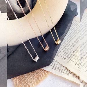 Collier fin plaqué argent, version coréenne en or rose, tendance, style célébrité internet, inaltérable, simple et élégant, léger - Product Image 2