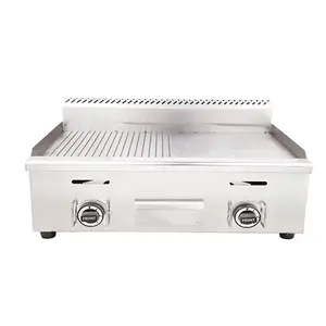 Venda quente BBQ Ferro Fundido Lpg Table Top Gás Griddle Grill Burger Griller Griddle Gás Para Restaurante