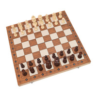 Jeu d'échecs en bois massif 39*39cm, pièces magnétiques pliables, grand plateau en pin, échiquier pliable, cadeaux éducatifs d'intérieur