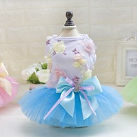 Jupe de chien en dentelle blanche de haute qualité Style princesse adorable avec fleur détail haut accessoire de vêtements pour animaux de compagnie pour chiots