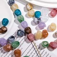 Perles de bikini à grand trou, perles rondes en acrylique effet galet 15x13mm, lot en vrac et perles en vrac en gros pour la fabrication de bijoux et l'artisanat DIY