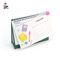 Nouveau calendrier de bureau 2027 avec reliure Wire-O, impression personnalisée, calendrier de table à spirale OEM avec emballage cadeau personnalisé