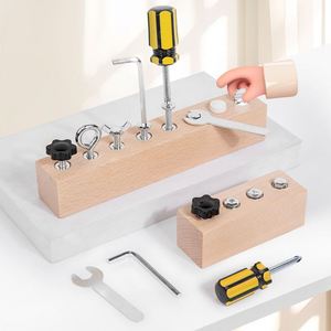 Kit de Herramientas de Aprendizaje Sensorial para Niños, Juego de Tablero de Destornilladores Montessori de 4 y 8 Orificios - Product Image 1