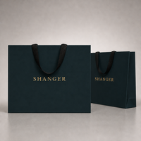 Grand sac cadeau de luxe en papier recyclé avec poignées en ruban, finition plastifiée, design portable pour anniversaires et mariages