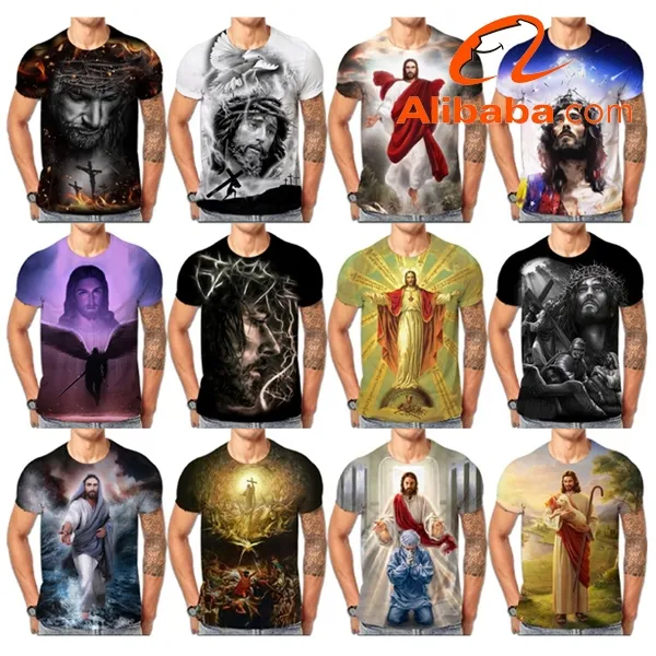 Oem Jesus Hou Van Elk Christelijk 3d Digitaal Printshirt Voor Heren Kid 'S The God Unisex Custom All Over Print T-Shirts Tops