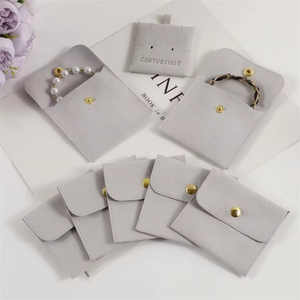 Bolsas de Joyería de Microfibra Rosa Melocotón de 8*8cm Listas para Enviar, Bolsa de Lujo para Guardar Joyas, Bolsa de Embalaje para Aretes y Collares Sin Logotipo - Product Image 4