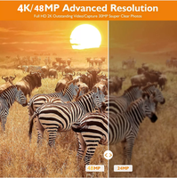 Caméra de surveillance extérieure 4K 48MP avec connexion Wi-Fi et contrôle par application, grand angle 120°, IP66, vision en direct