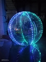 Boule à bulles transparente géante en PVC gonflable réutilisable de 2 m avec LED, boule à bulles flottante transparente pour la décoration aquatique
