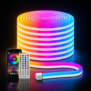 RGB Neon Flex LED Strip IP65 Waterproof PVC 6mm 5m Roll Remote Control Dimmable Cuttable for Garden Landscape Outdoor <b>Lighting</b> - Product Image 1
