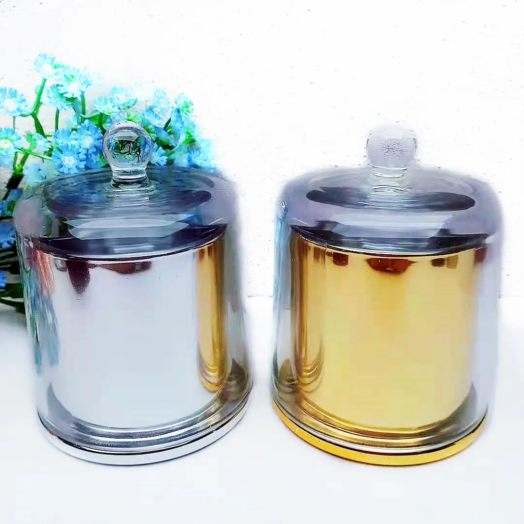 Groothandel Luxe Moderne Mode Unieke Klokvormige Glazen Kaarspotten Met Koepelhoes Voor Het Maken Van Kaarsen