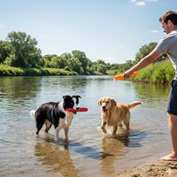 Jouet flottant pour chien NiBao - Jouet aquatique interactif pour l'entraînement et le jeu de rapport, pour l'extérieur